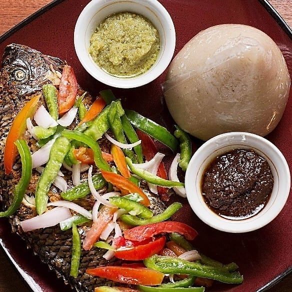 Banku and grilled tilapia